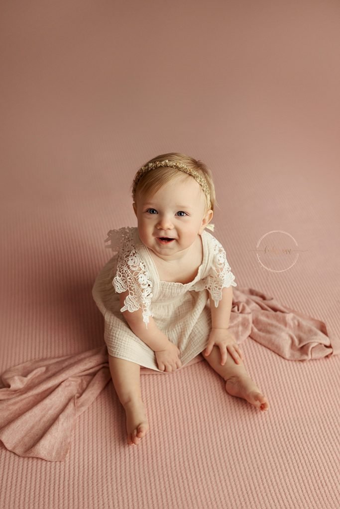 one year old baby girl portrait