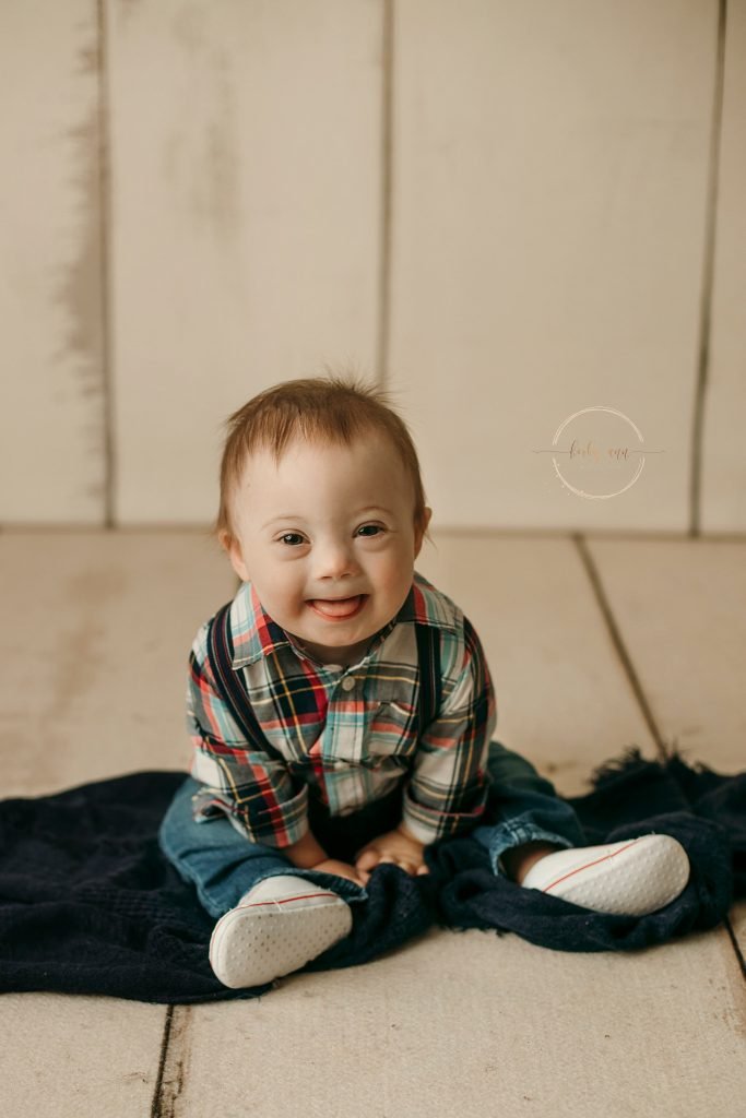 One year old baby boy portrait