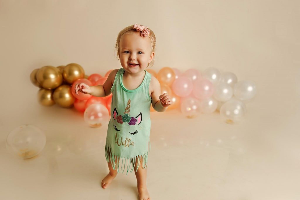 one year old baby girl portrait