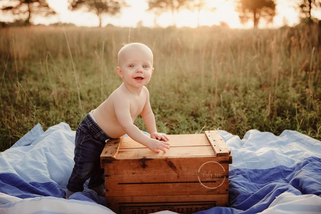 Baby boy one year old photography