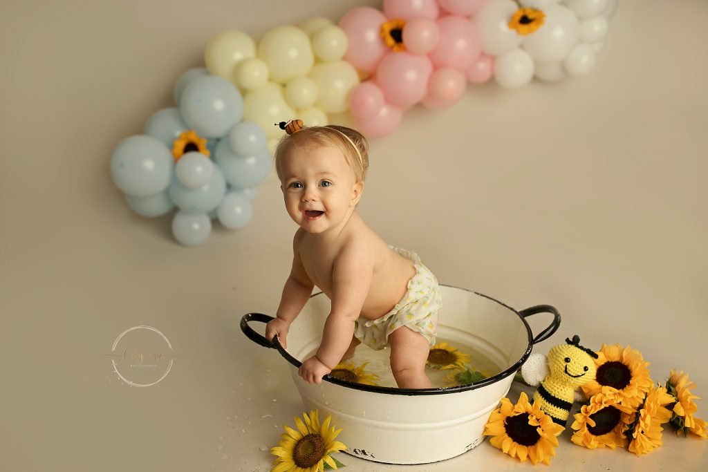 Charlotte NC one year fruit bath photography