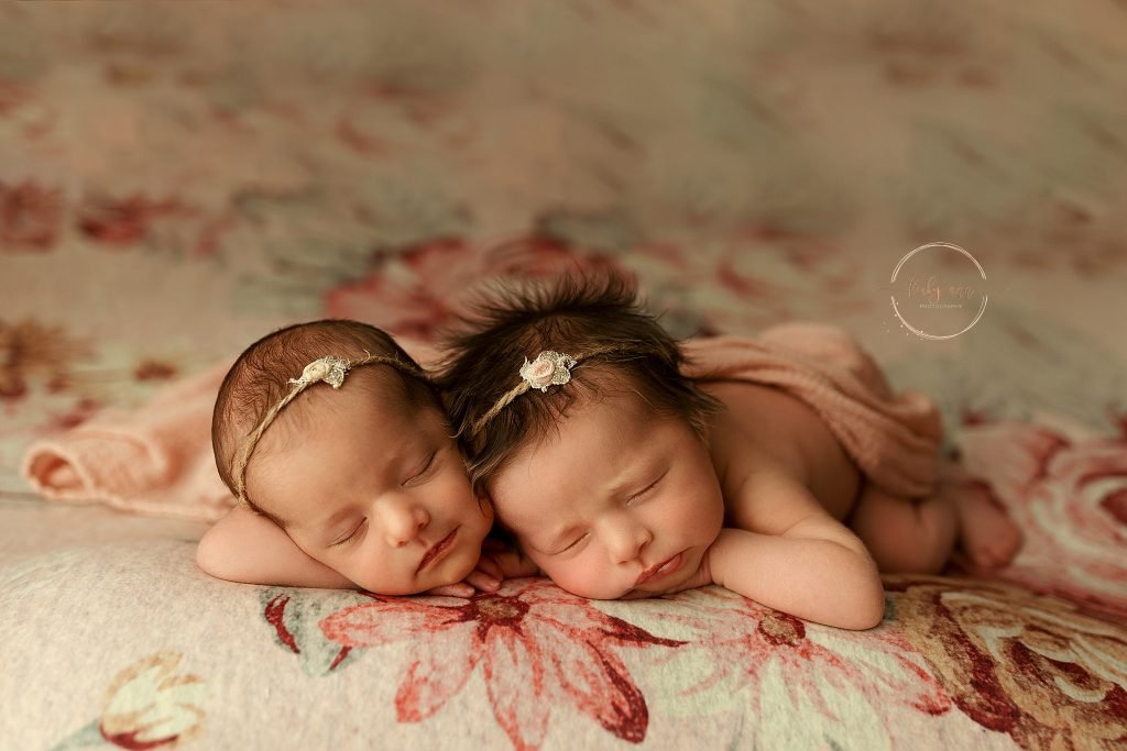 Twin newborn girls